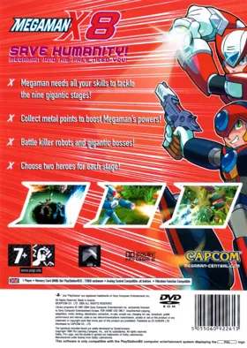 Rockman X8 (Japan) box cover back